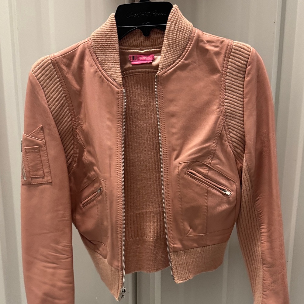 BCBG Women's Pink Bomber Jacket